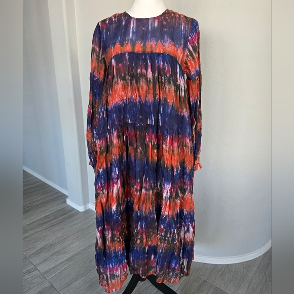 Anthropologie Norblack Norwhite Agatha Tie Dye Drapey Boho Maxi Dress Sz S - Picture 12 of 12